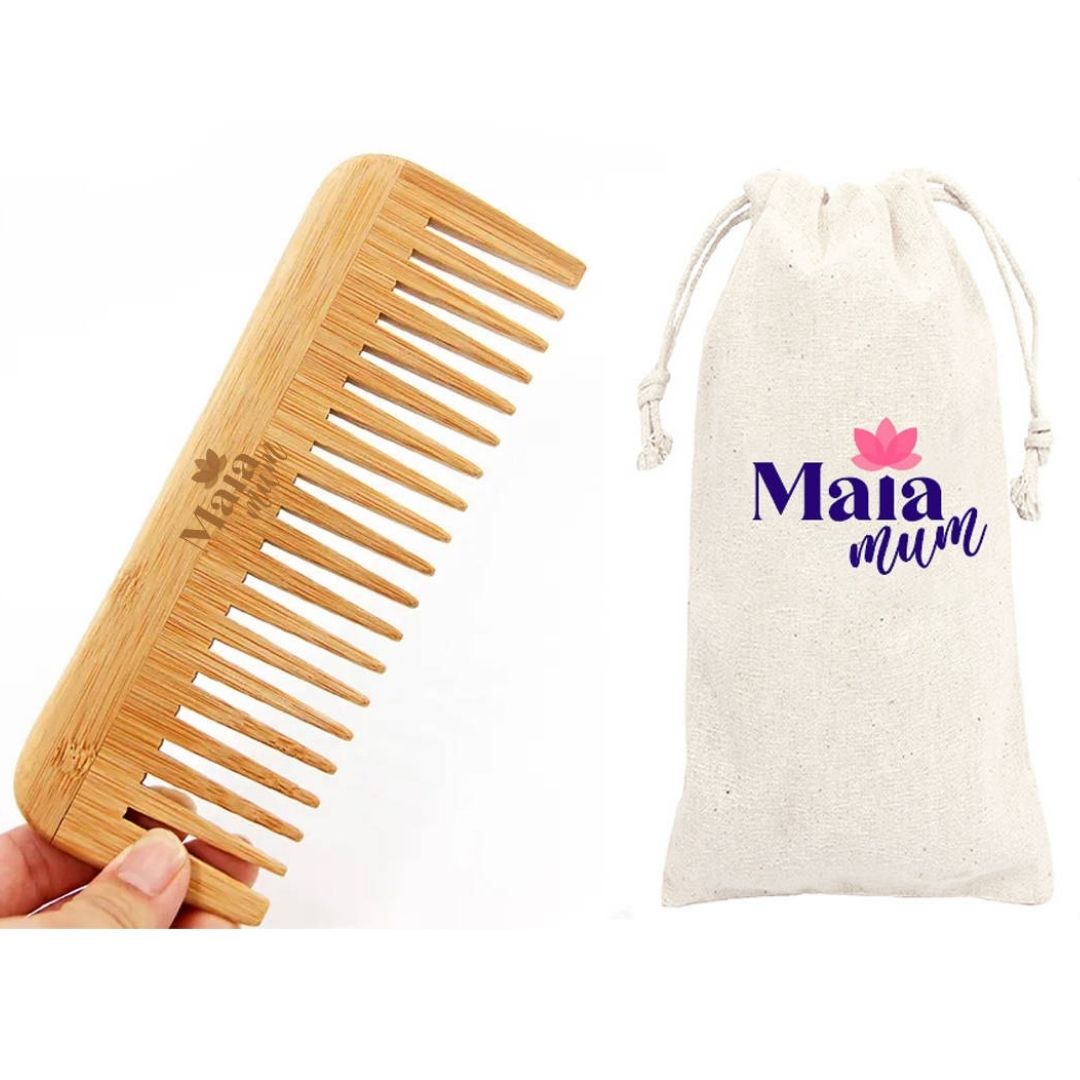 Wooden Labour Comb + Bag